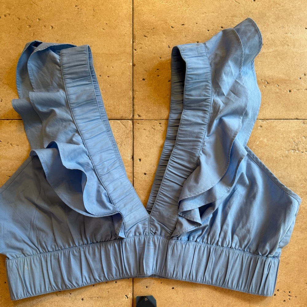 Abercrombie & Fitch Light Blue Smocked Top